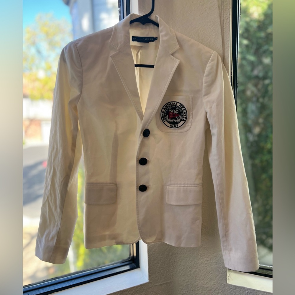 ⚓️ Ralph Lauren ⚓️White Blazer. Size 4 - Picture 2 of 6